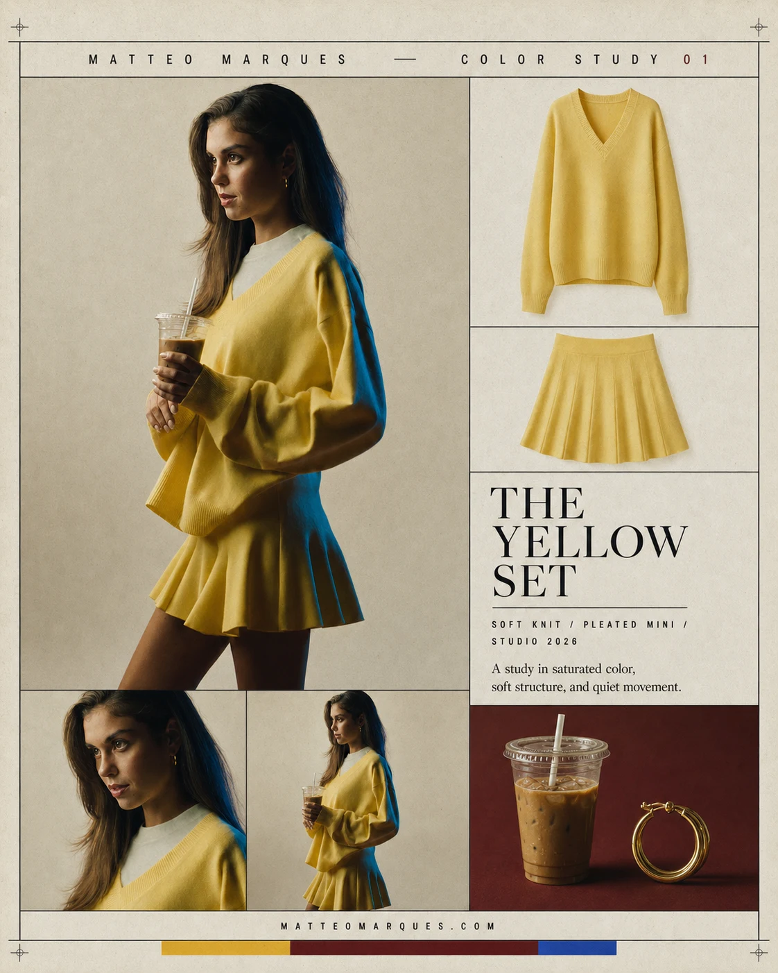 The Yellow Set — color study lookbook grid